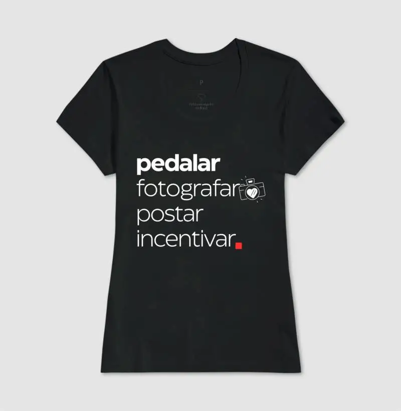 Camiseta Pedalar Fotografar Postar Incentivar - Imagem 3