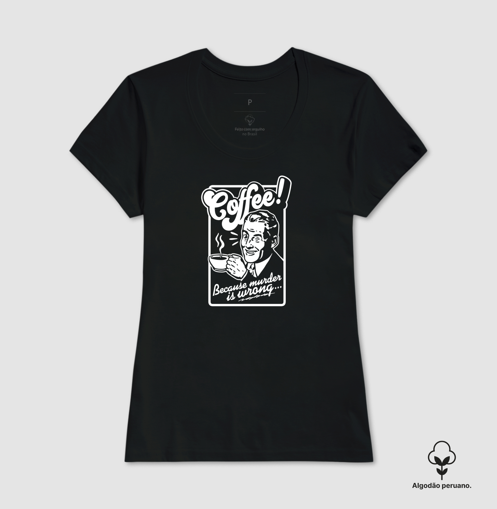 Camiseta Algodão Peruano Coffee Homem - Imagem 3