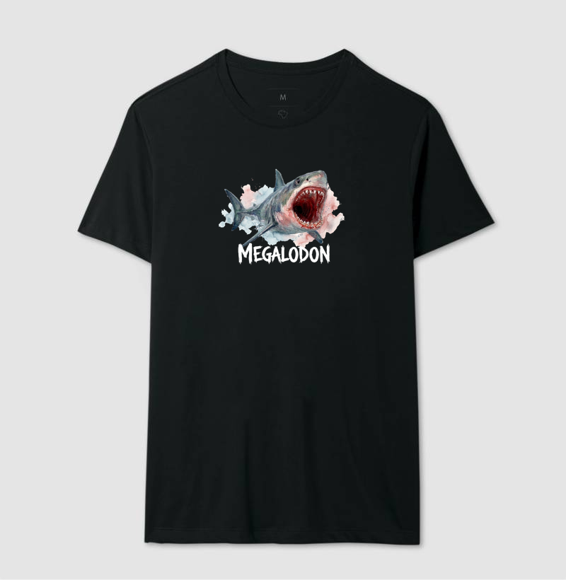  Camiseta Tubarão Megalodon Ataque Algodão Premium Dinoloco  - Imagem 2