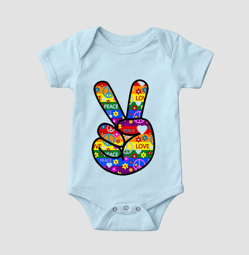 Camiseta Paz e Amor Retro - Imagem 4
