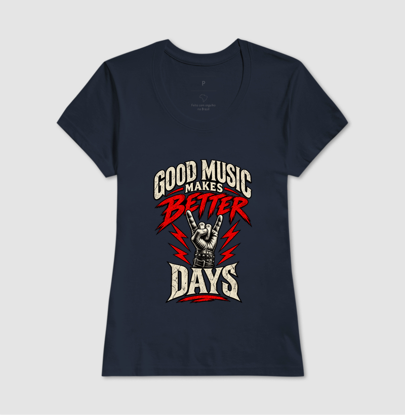 Camiseta Rock Good Music Makes Better Days – Estampa Rock’n’Roll - Imagem 7