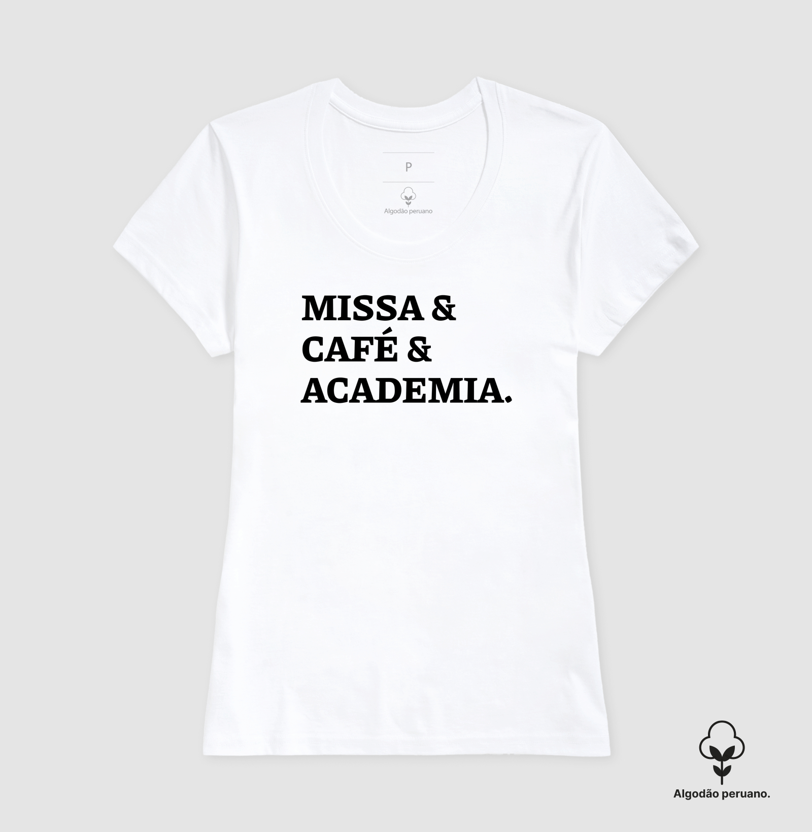 Missa & Café & Academia - Frase - Algodão Peruano - Imagem 3