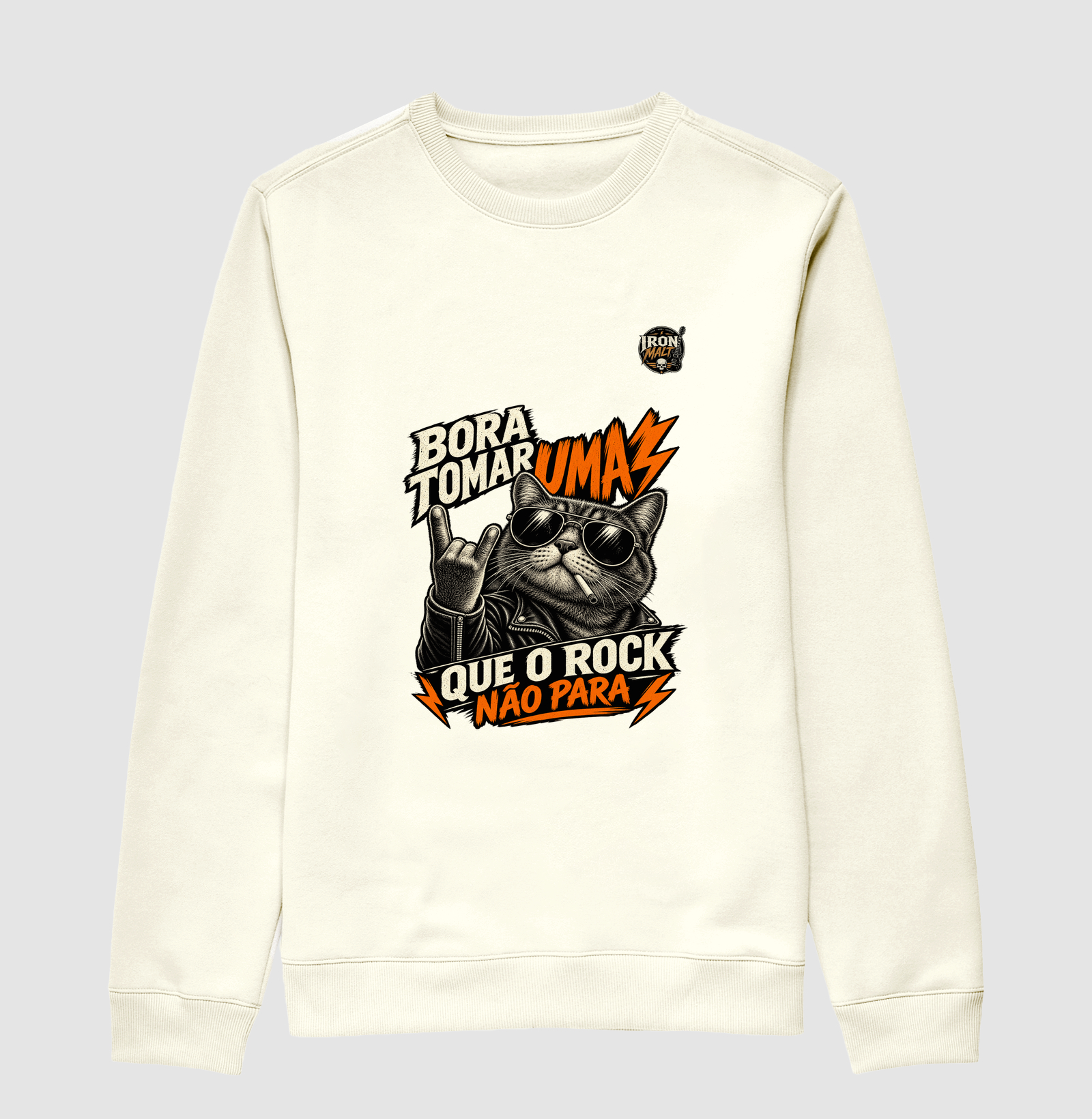 Moletom Rock Cat – Estampa Gato Rockeiro de Óculos e Jaqueta - Imagem 2