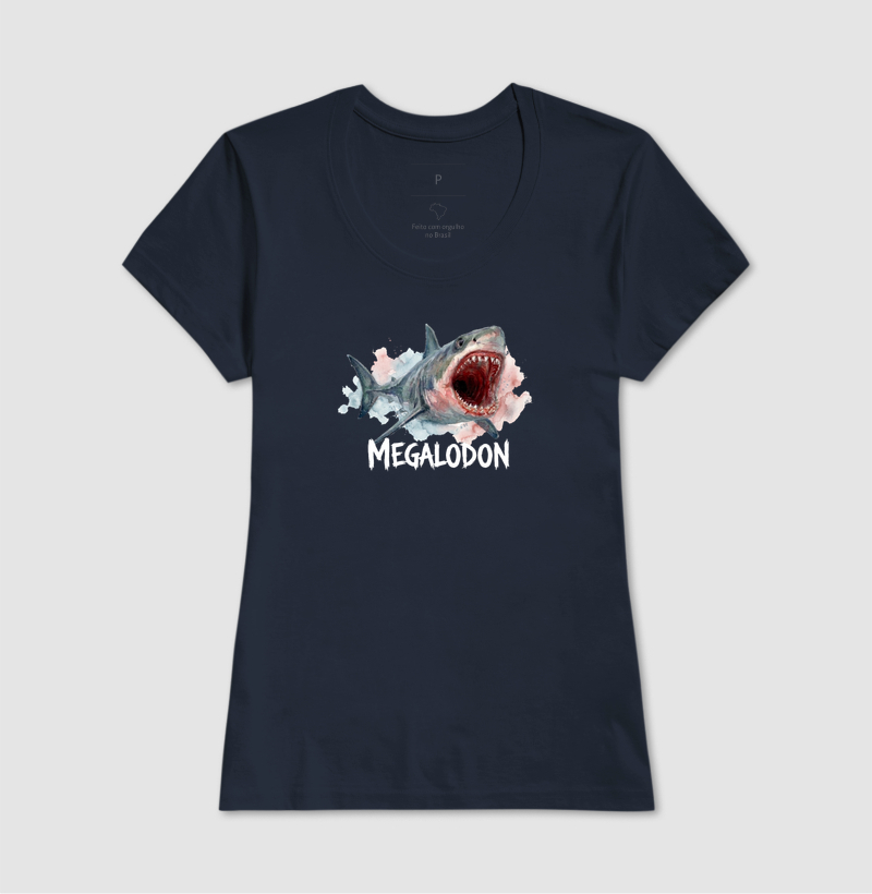  Camiseta Tubarão Megalodon Ataque Algodão Premium Dinoloco  - Imagem 5
