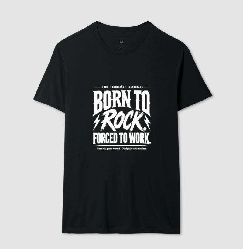 Camiseta Born to Rock Forced to Work – Rock Vintage - Imagem 2