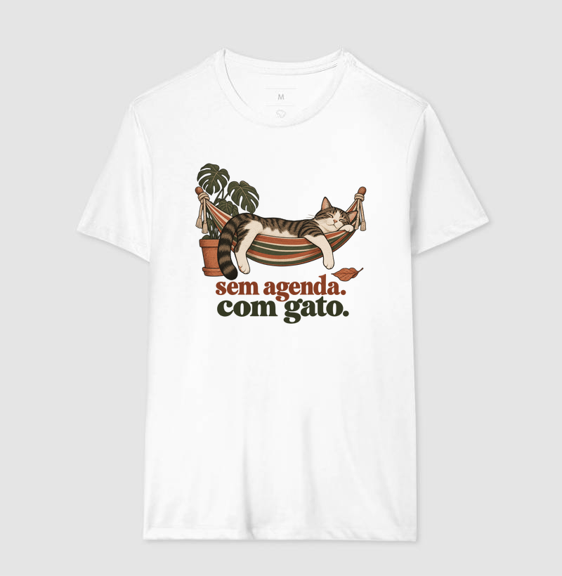 Camiseta Gato Descanso "sem agenda. com gato." | Pelo & Pano - Imagem 4