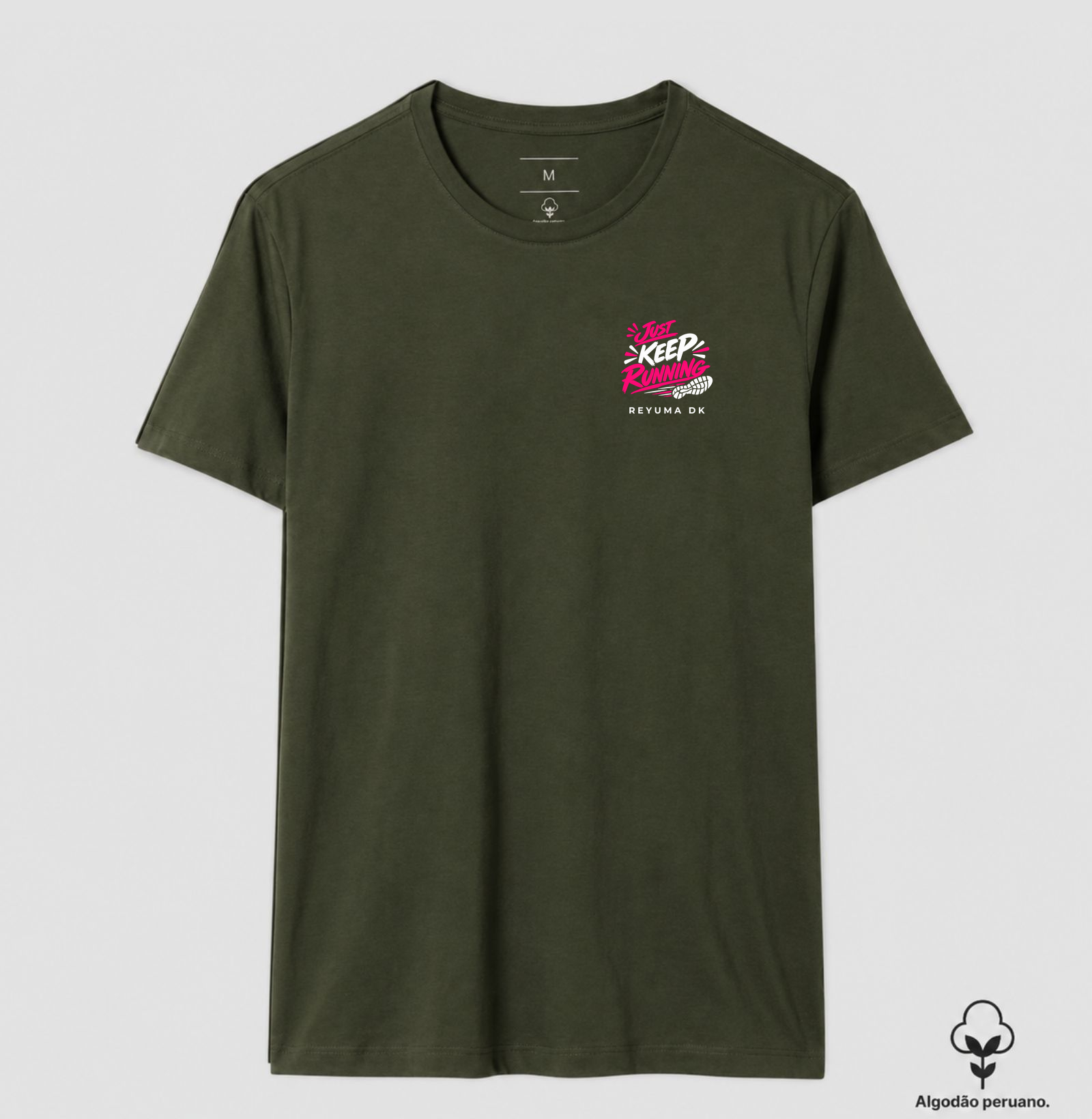 Camiseta Masculina, Feminina, Babylook e Unissex de Algodão Peruano Corrida "Just Keep Running"  - Imagem 5