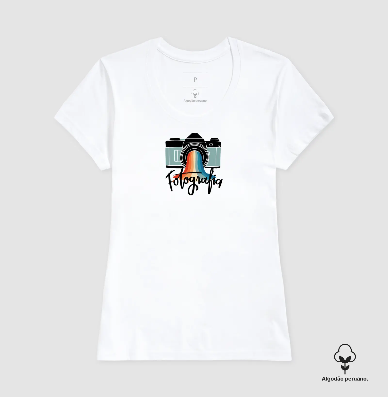 Camiseta Premium algodão Peruano fotografia arco íris  - Imagem 5