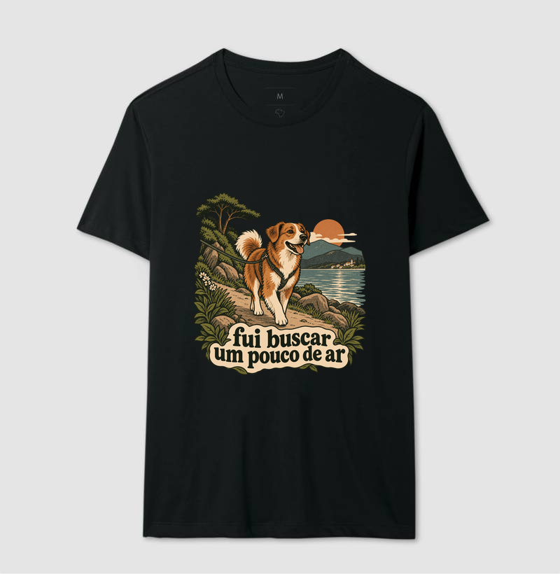 Camiseta Cachorro Natureza "fui buscar um pouco de ar" | Pelo & Pano - Imagem 2