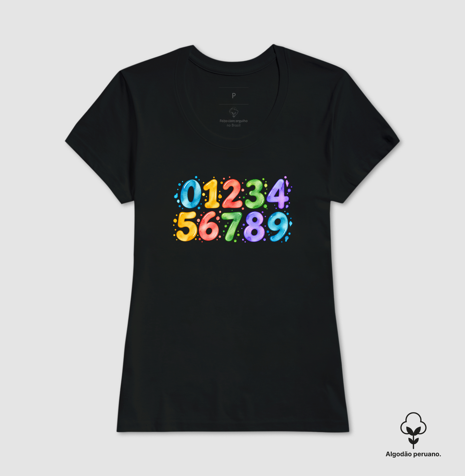 Camiseta Algodão Peruano Números em Cores - Imagem 7