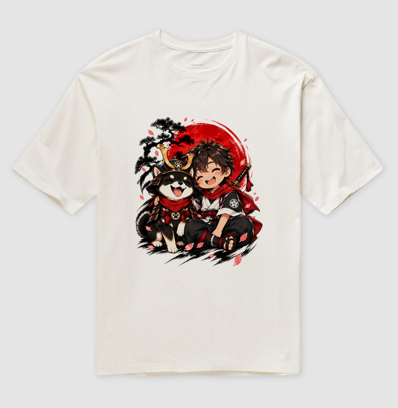 Pequeno Samurai & Shiba — Amigos de Honra (Preto) - Imagem 4
