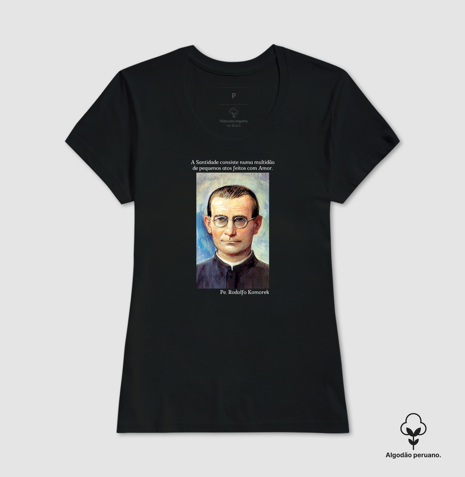 Camiseta Algodão Peruano Pe. Rodolfo Komorek - Imagem 3