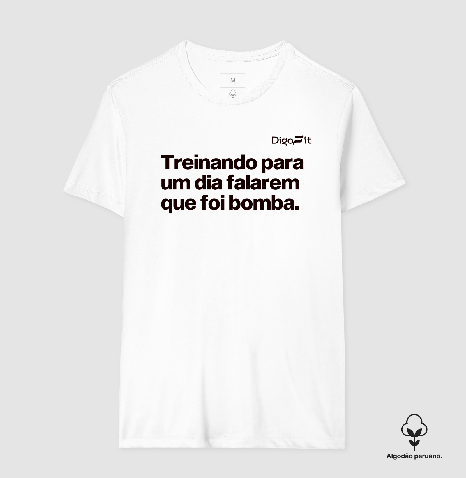 CAMISETA ALGODÃO PERUANO ACADEMIA TREINANDO PARA FALAREM QUE FOI BOMBA - Imagem 5