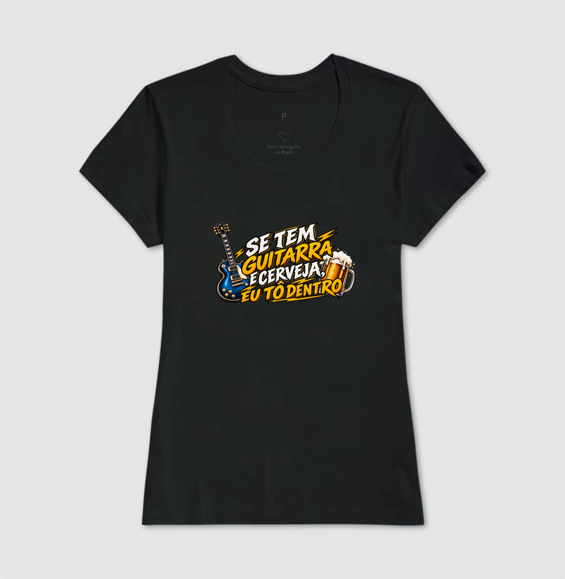 Camiseta Rock “Se Tem Guitarra e Cerveja, Eu Tô Dentro” - Imagem 3