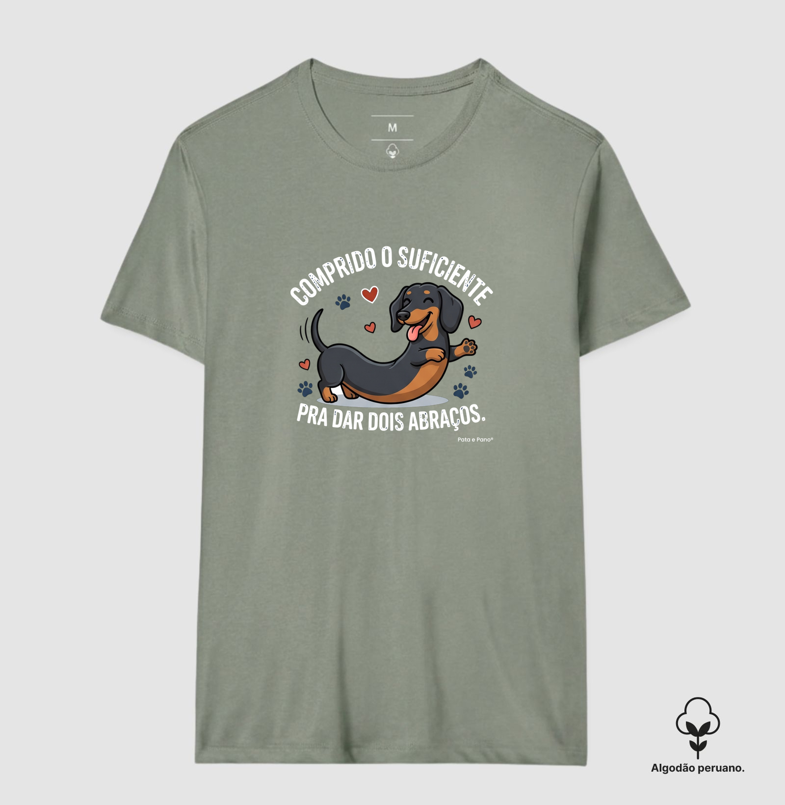 CAMISETA ALGODÃO PERUANO DACHSHUND ABRAÇOS - Imagem 4