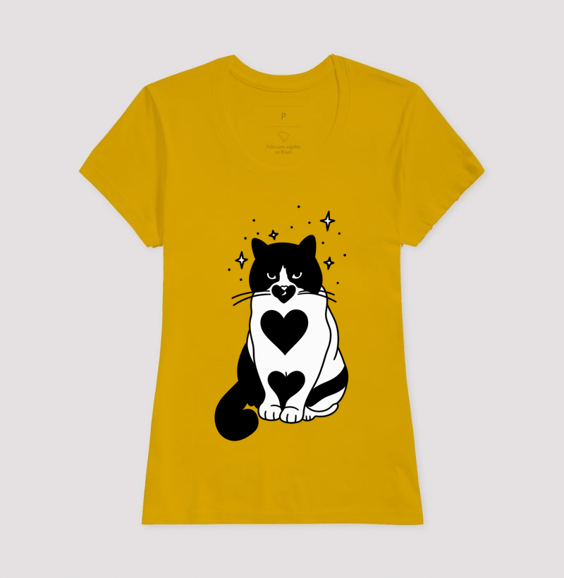 Camiseta Gato Coração - Imagem 9