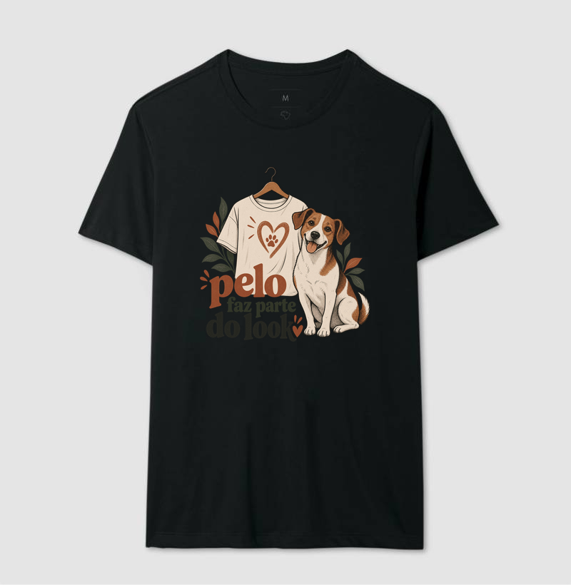Camiseta Cachorro Humor "pelo faz parte do look" | Pelo & Pano - Imagem 2
