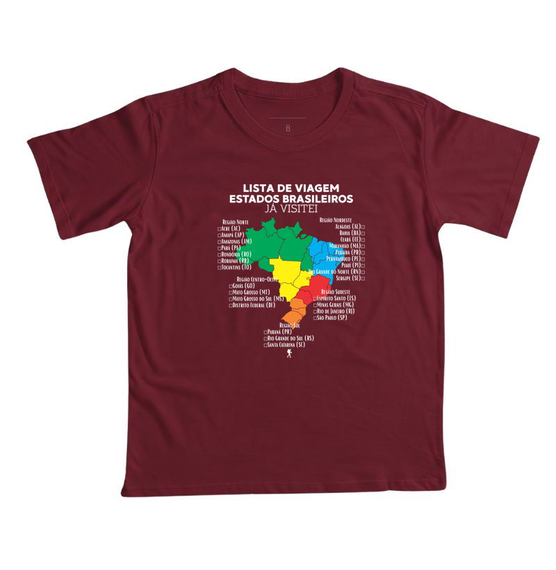 Camiseta Lista de Viagem Estados Brasileiros Ja Visitei | Mapa Brasil Auto Personalizavel | Colecao Personalizaveis - Imagem 5