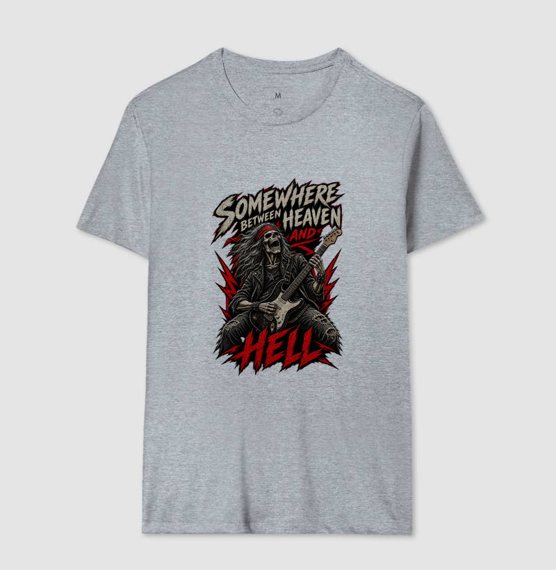 Camiseta Rock Somewhere Between Heaven and Hell - Imagem 8