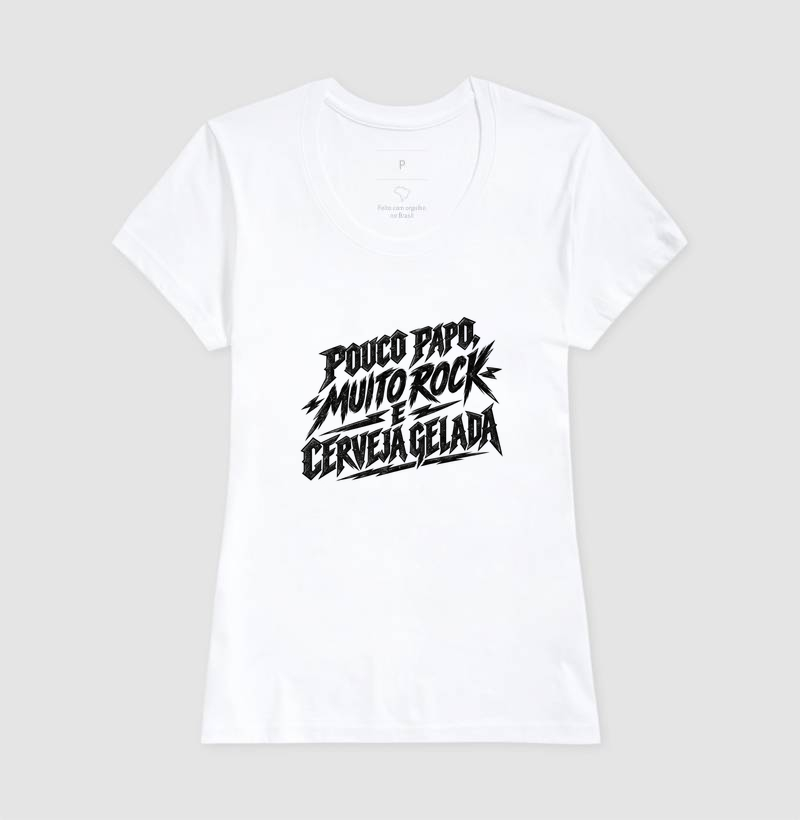 Camiseta Rock “Pouco Papo, Muito Rock e Cerveja Gelada” - Imagem 5