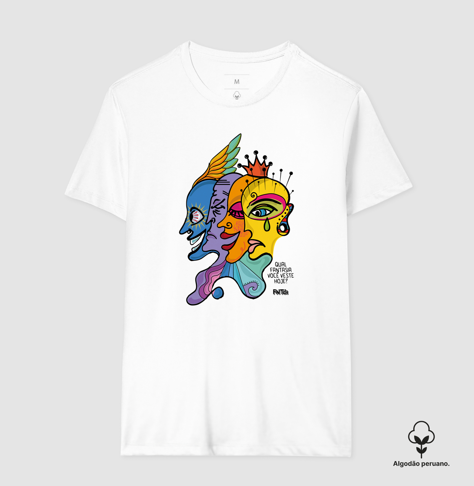 T-SHIRT "DIA" / MASCARAS (ALGODÃO PERUANO)