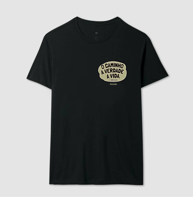 Camiseta Cristã Caminho Verdade e Vida Emblema - Imagem 5