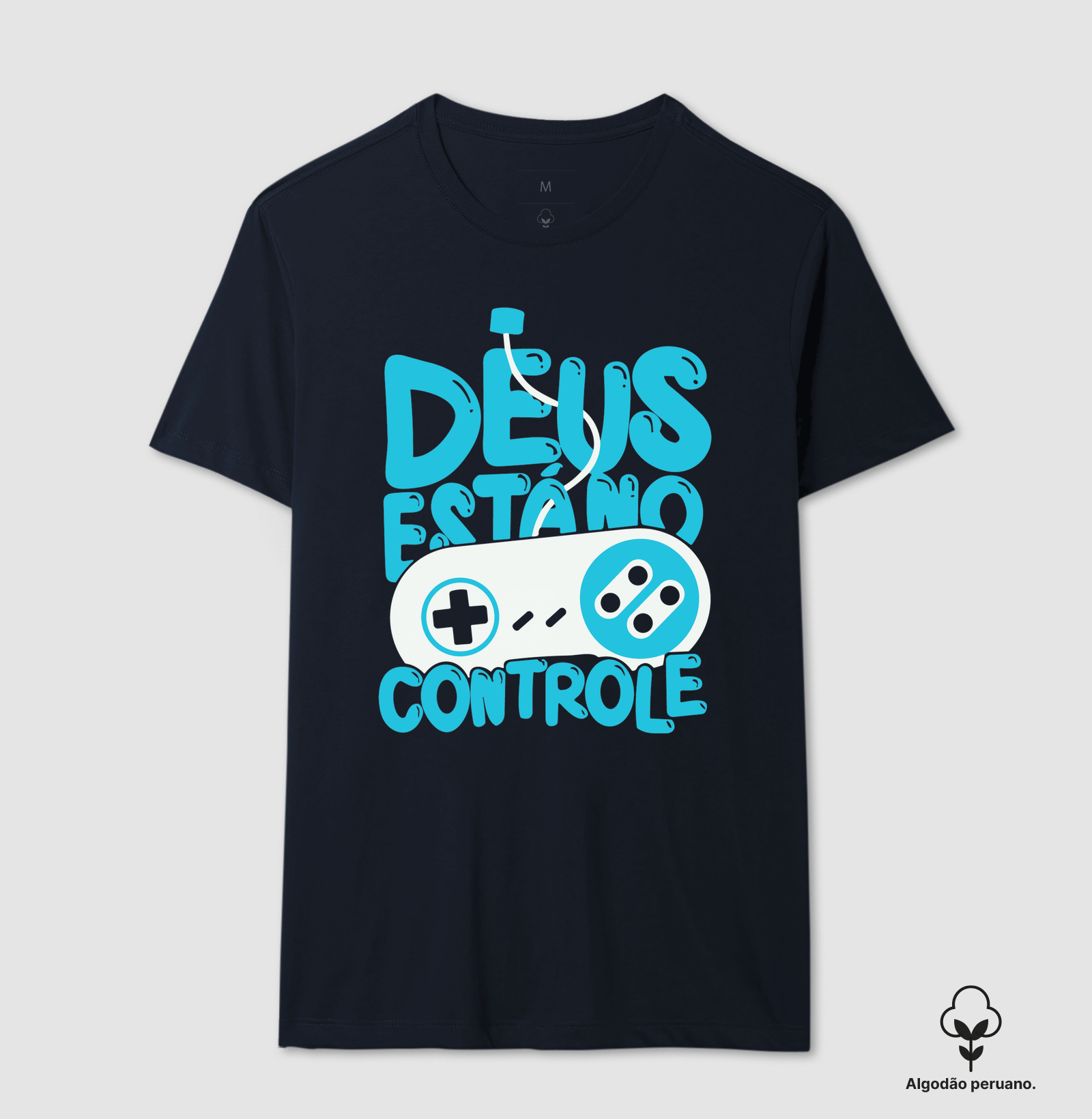 Camiseta Algodão Peruano Deus está no Controle Moderno - Imagem 3
