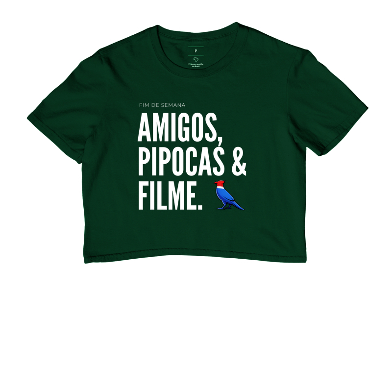  Essa estampa combina com quem tem um estilo urbano e alegre. É uma peça que comunica personalidade e bom humor, ótima para usar em encontros de fim de semana ou para presentear alguém que adora cinema e diversão.  - Imagem 5
