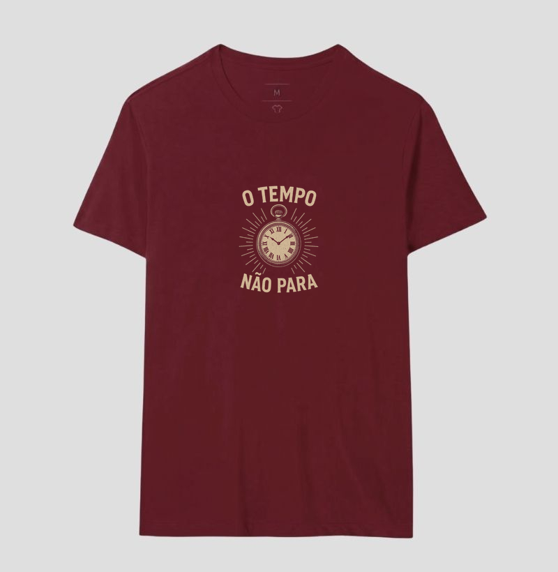 Camiseta O tempo não para!  Coleção Música. Masculina e Feminina. Algodão Premium.. - Imagem 9
