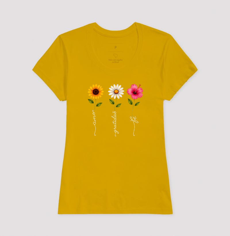 Camiseta Floresça com amor, fé e gratidão. - Imagem 15