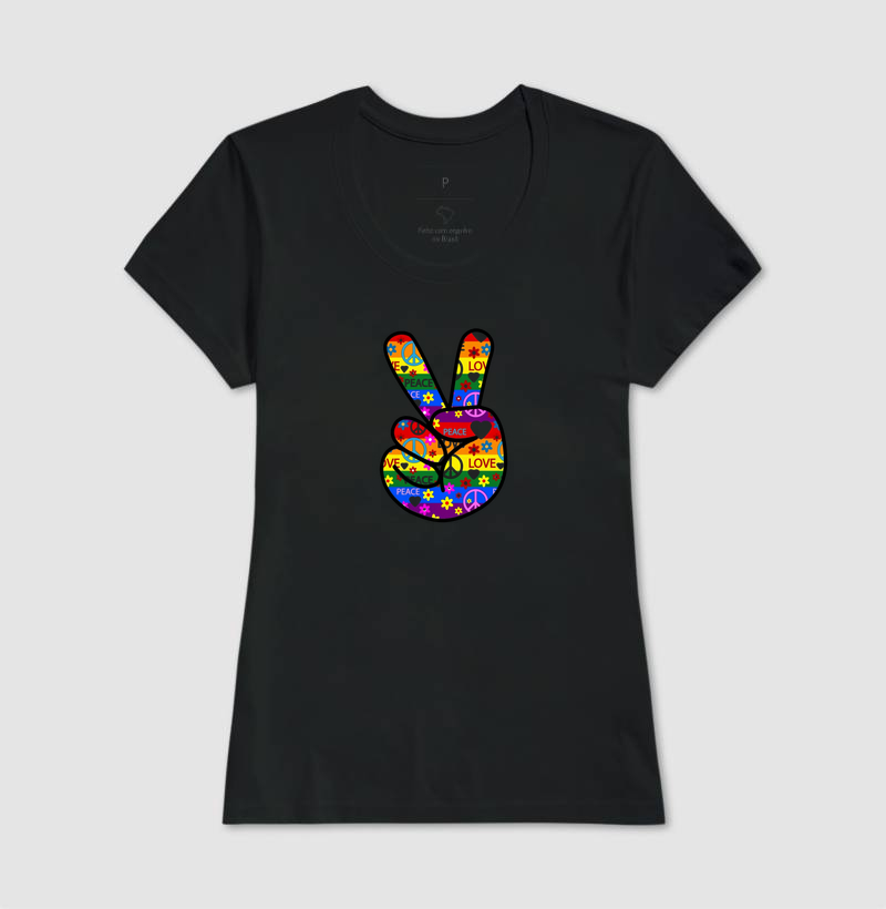 Camiseta Paz e Amor Retro - Imagem 3