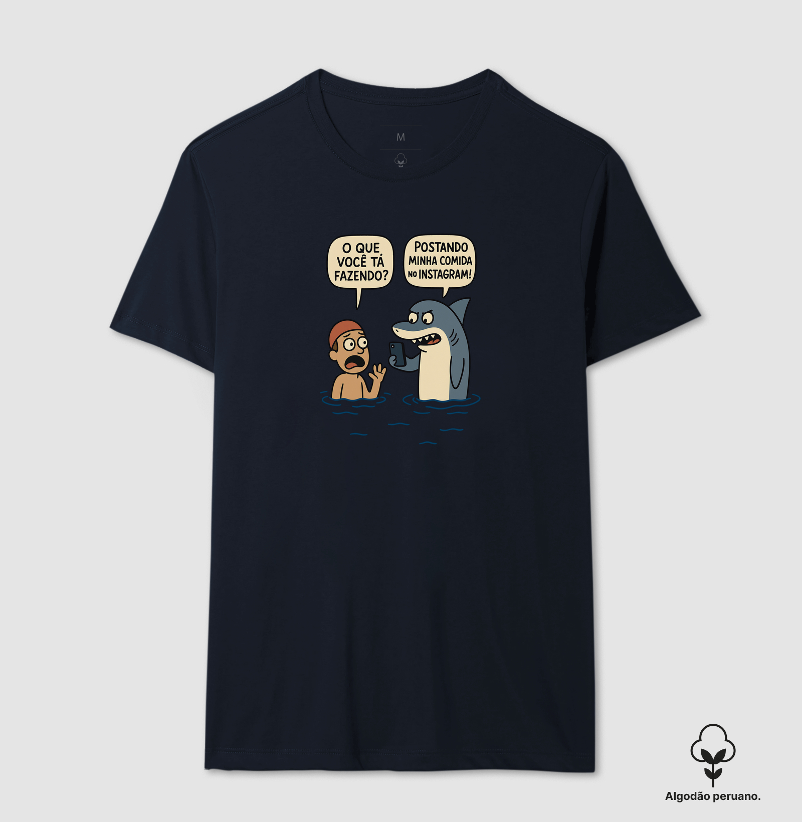 Camiseta Algodão Peruano Tubarão Foodgram - Imagem 4