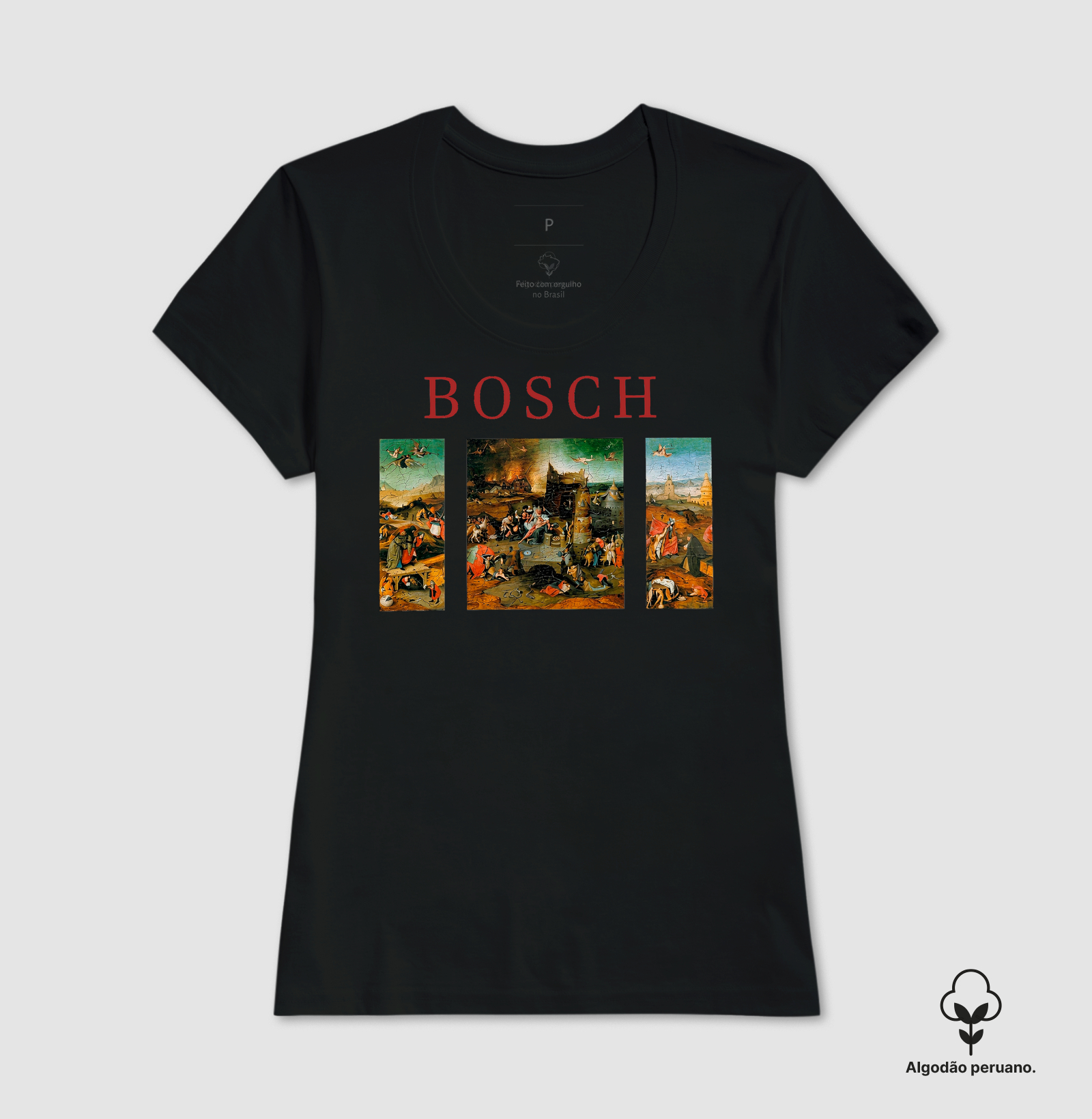 Camiseta Algodão Peruano Hieronymus Bosch As Tentações De Santo Antão - Imagem 9