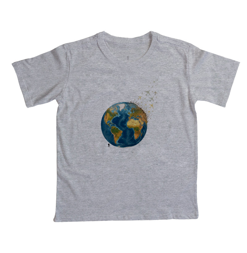 Camiseta Globo Terrestre Avioes Dispersos | Arte 3D Viagem Mundo | Colecao Viciados em Viagem - Imagem 2