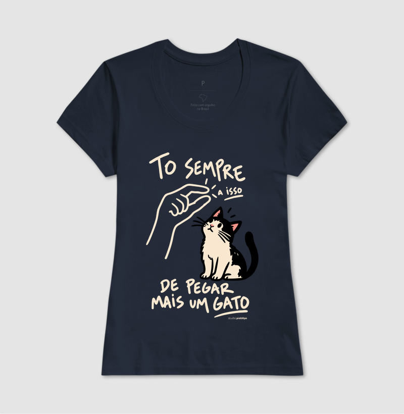 Camiseta Tô Sempre a Isso de Pegar Mais um Gato - Imagem 7
