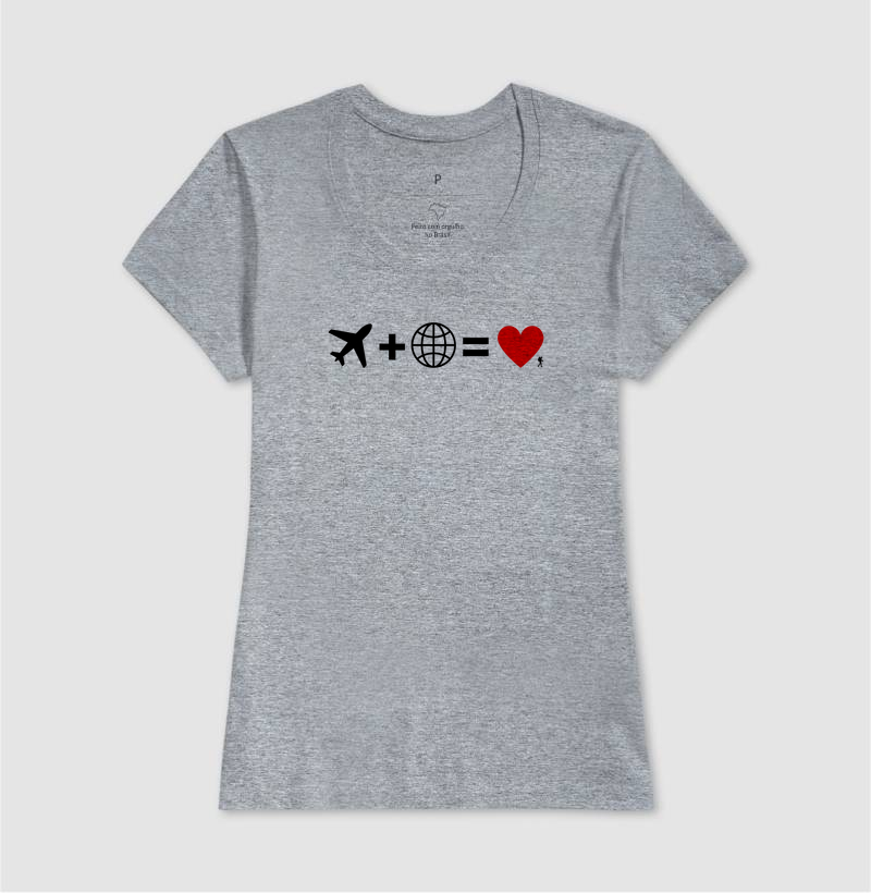Camiseta Aviao Mais Mundo Igual Amor | Equacao Viagem Minimalista | Colecao Viciados em Viagem - Imagem 12