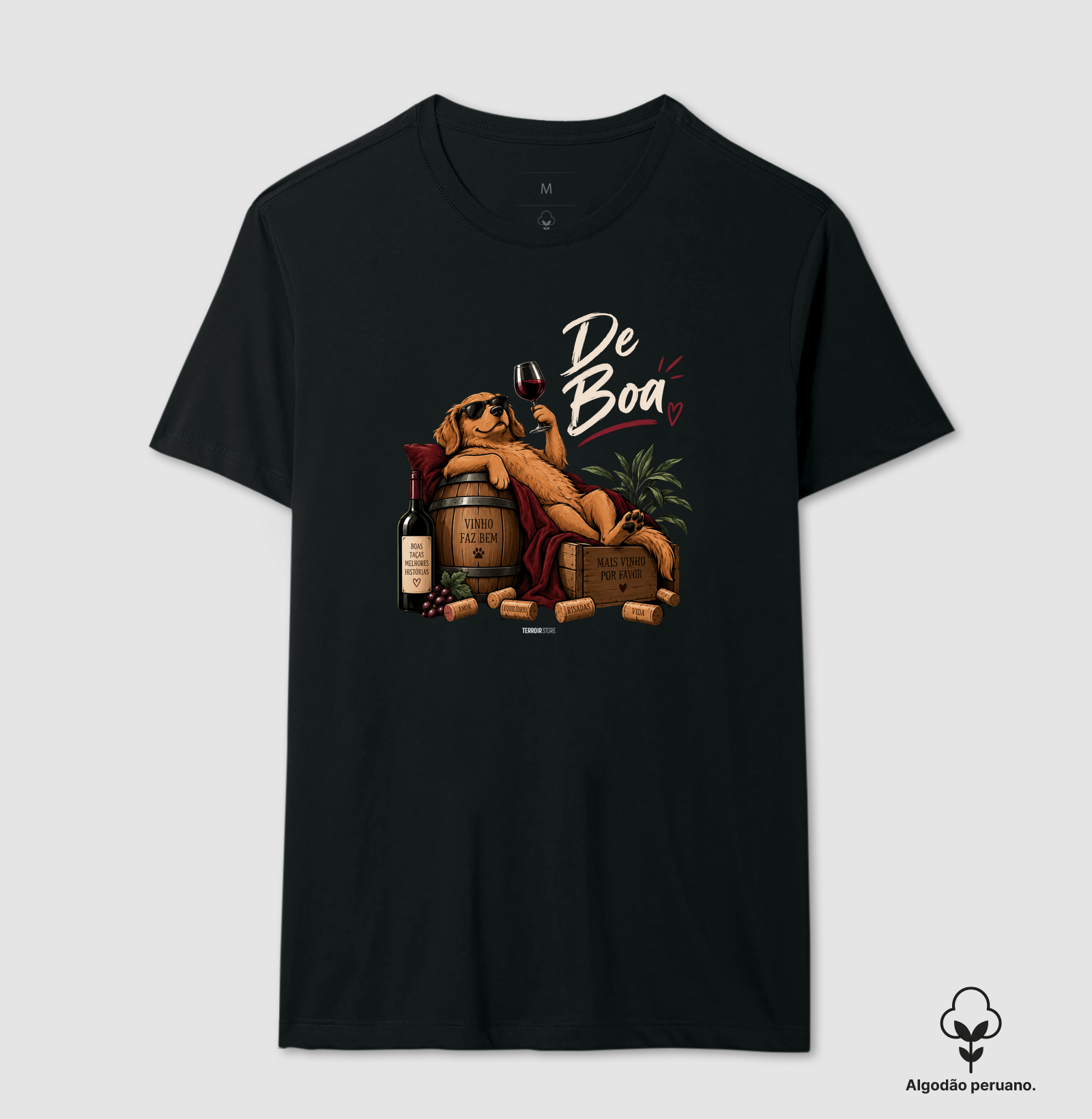 Camiseta “De Boa” Cachorro com Vinho – Lifestyle Relax - Imagem 2