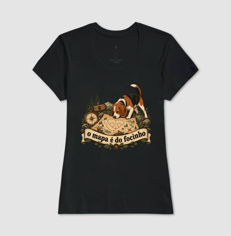 Camiseta Cachorro Aventura "o mapa é do focinho" | Pelo & Pano - Imagem 3