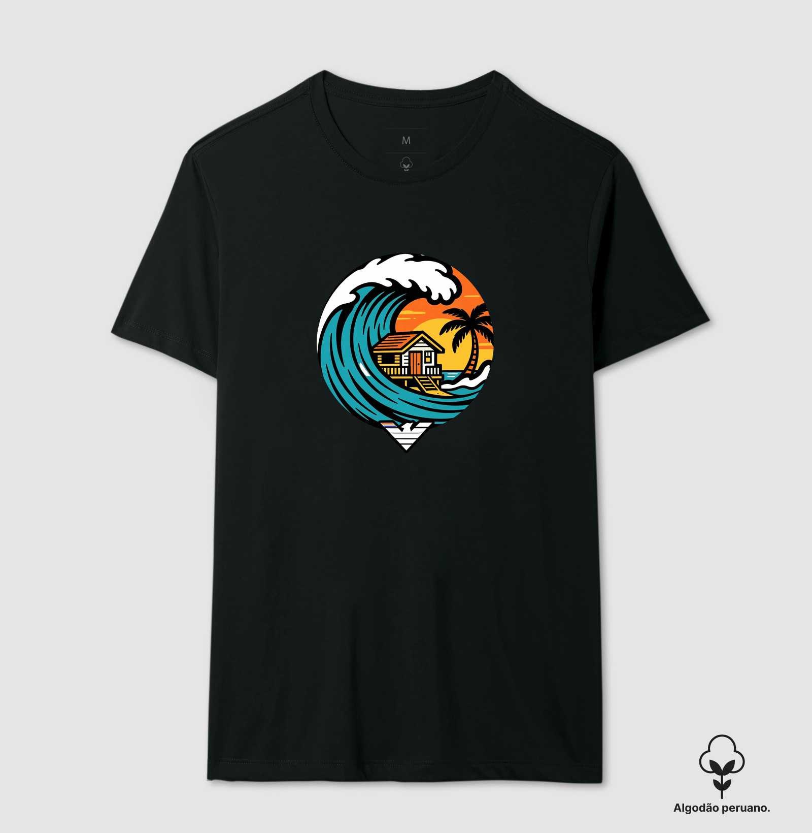 Paraíso no mar - estampa exclusiva.  Sente a brisa, ouça o som das ondas e leve a vibe do paraíso pra onde você for! Mais que uma camiseta - é levar o paraíso com você todo dia. - Imagem 2
