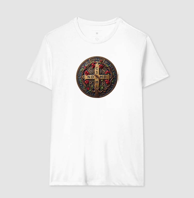 Medalha de São Bento e Flores Coroa-de-Cristo | Arte Sacra Exclusiva - Imagem 4