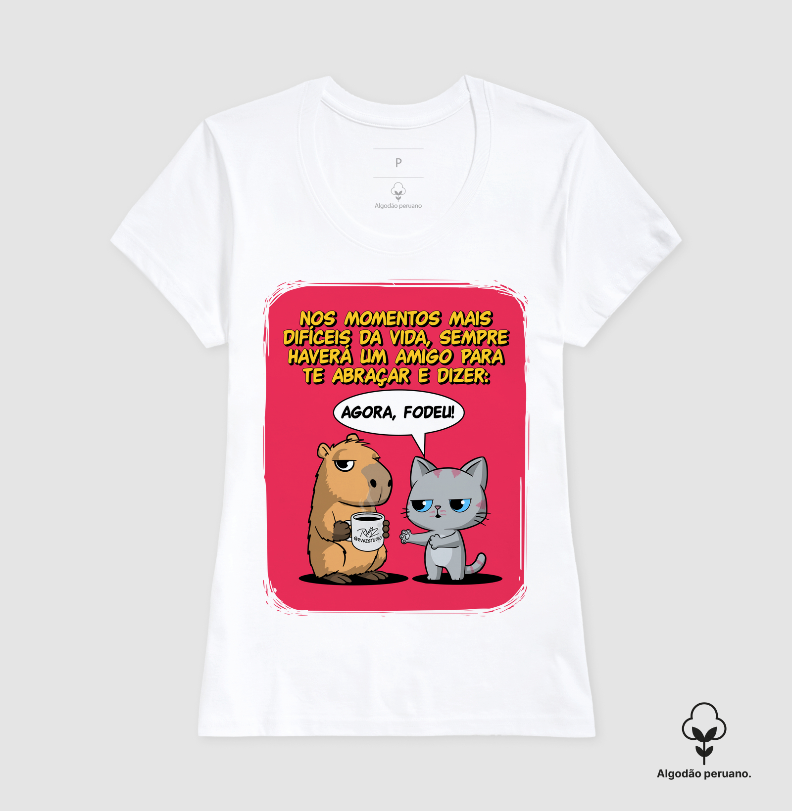 Camiseta Capivara e Gato Amigos - Imagem 4