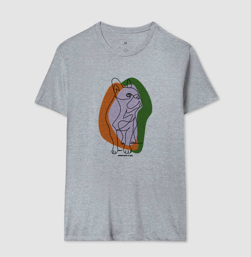 Bulldog de linhas com fundo laranja e verde - Imagem 7