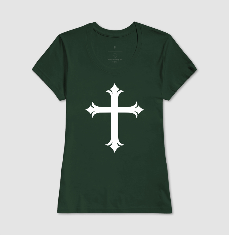 Camiseta Feminina Acinturada Cruz Sagrada - Imagem 7