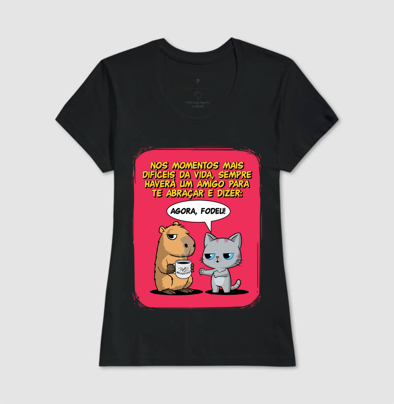 Camiseta Capivara e Gato Amigos - Imagem 3