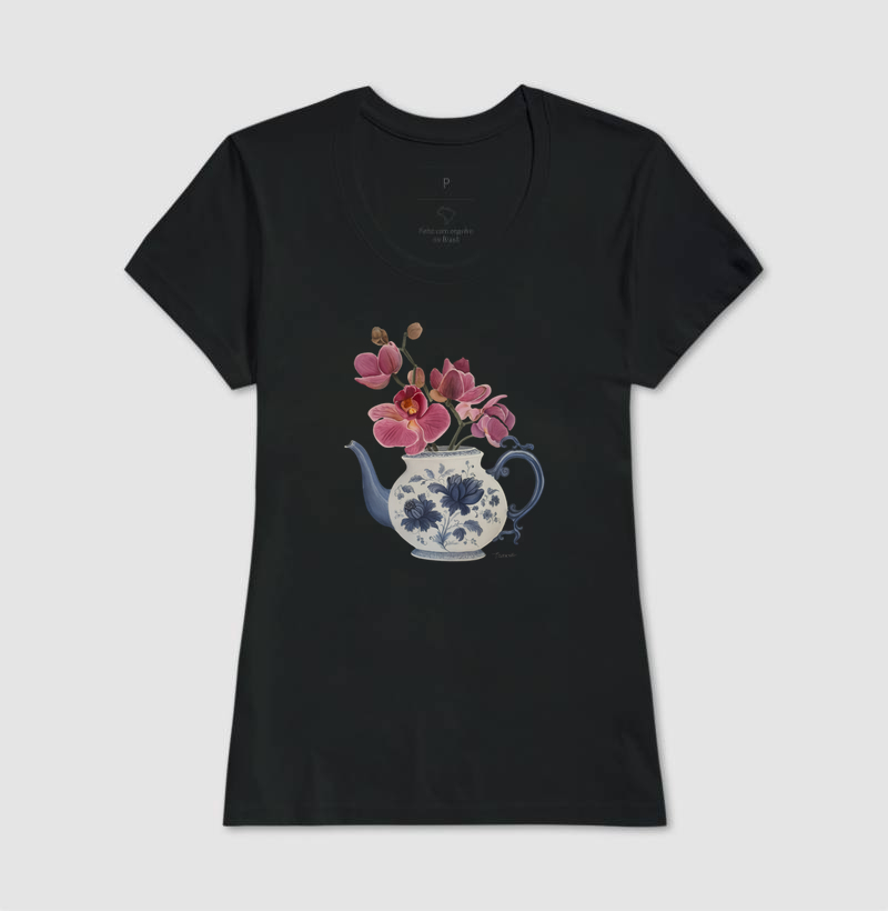 Camiseta Vaso Floral com Orquideas TAANA - Imagem 3
