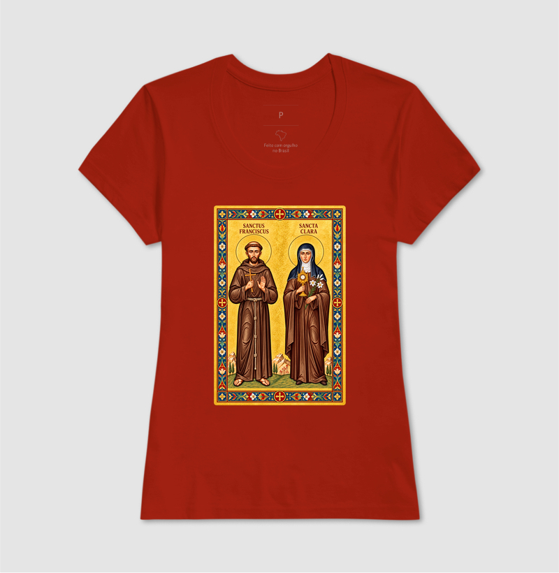 Camiseta São Francisco e Santa Clara de Assis Moldura - Imagem 9