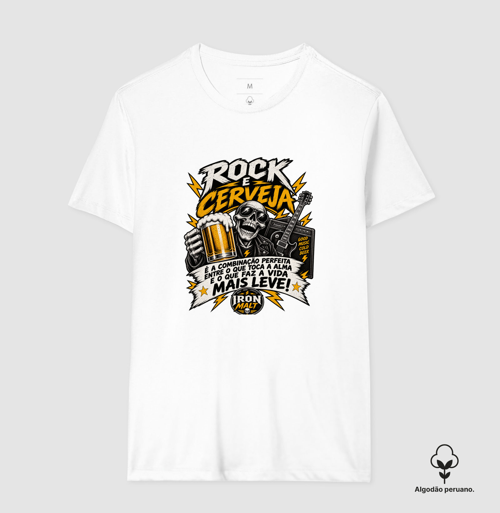 Camiseta Rock e Cerveja – Estampa Rock and Roll, Música e Cerveja - Imagem 4