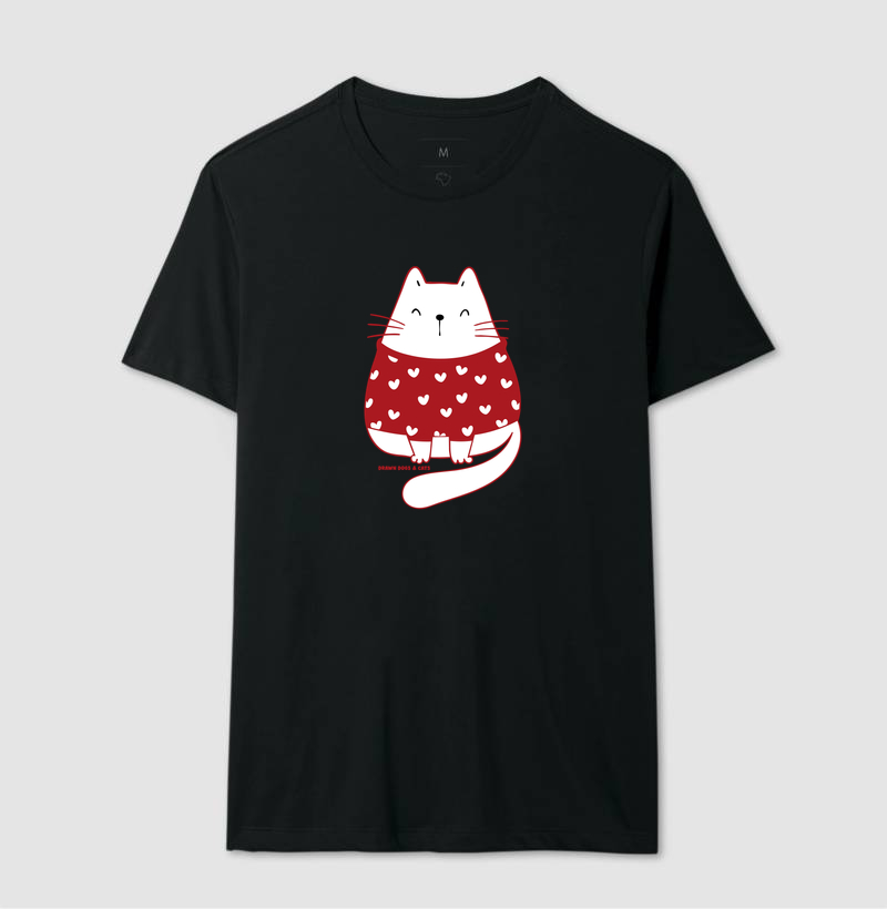 Gata branca de suéter vermelho - Imagem 3