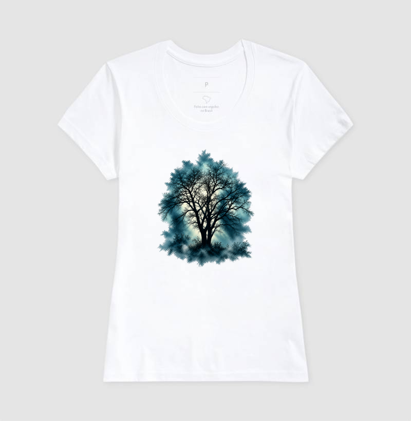 O Invisível que Sustenta | Camiseta Árvore na Névoa - Imagem 3