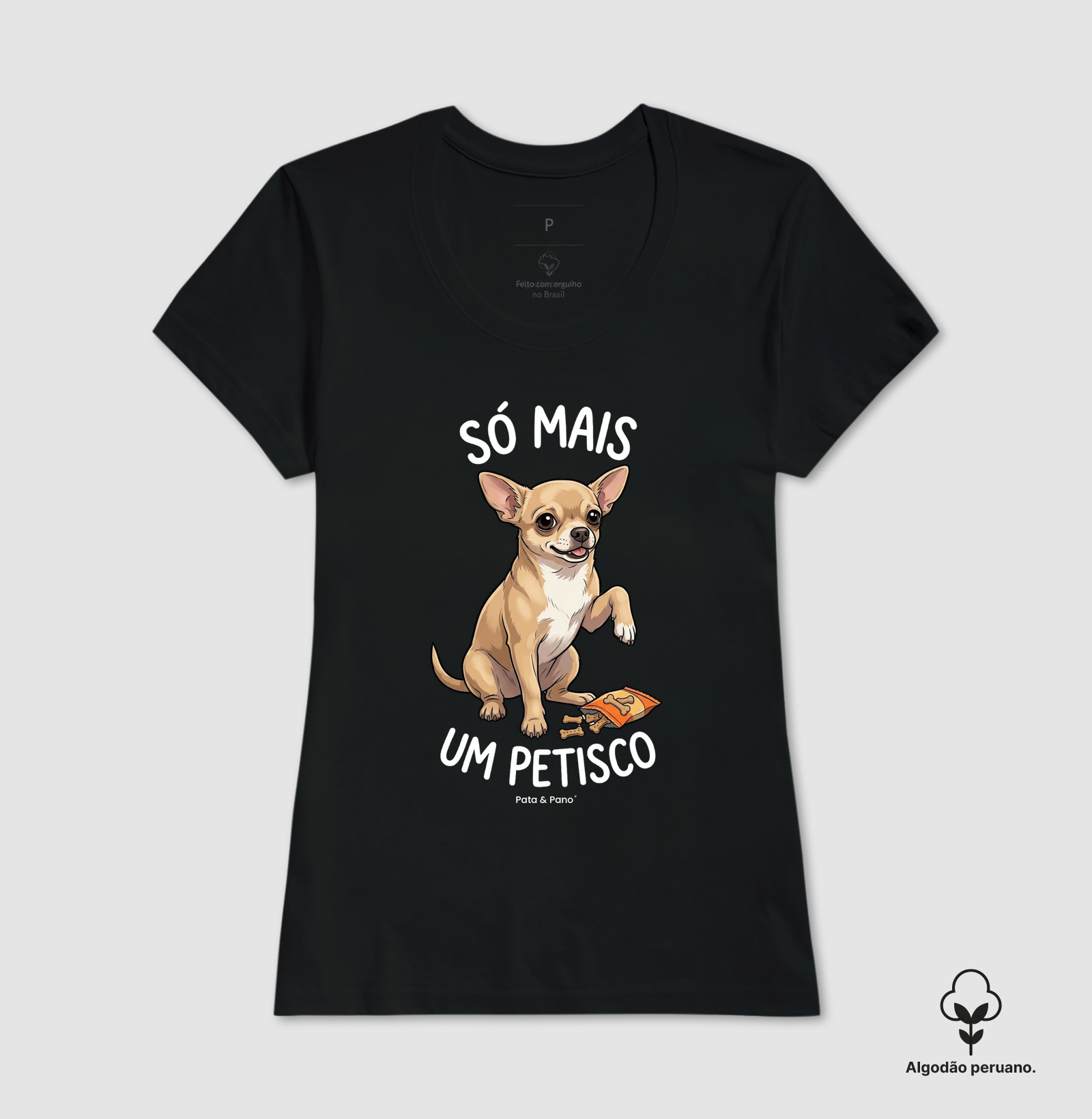 CAMISETA ALGODÃO PERUANO CHIHUAHUA PETISCO - Imagem 5